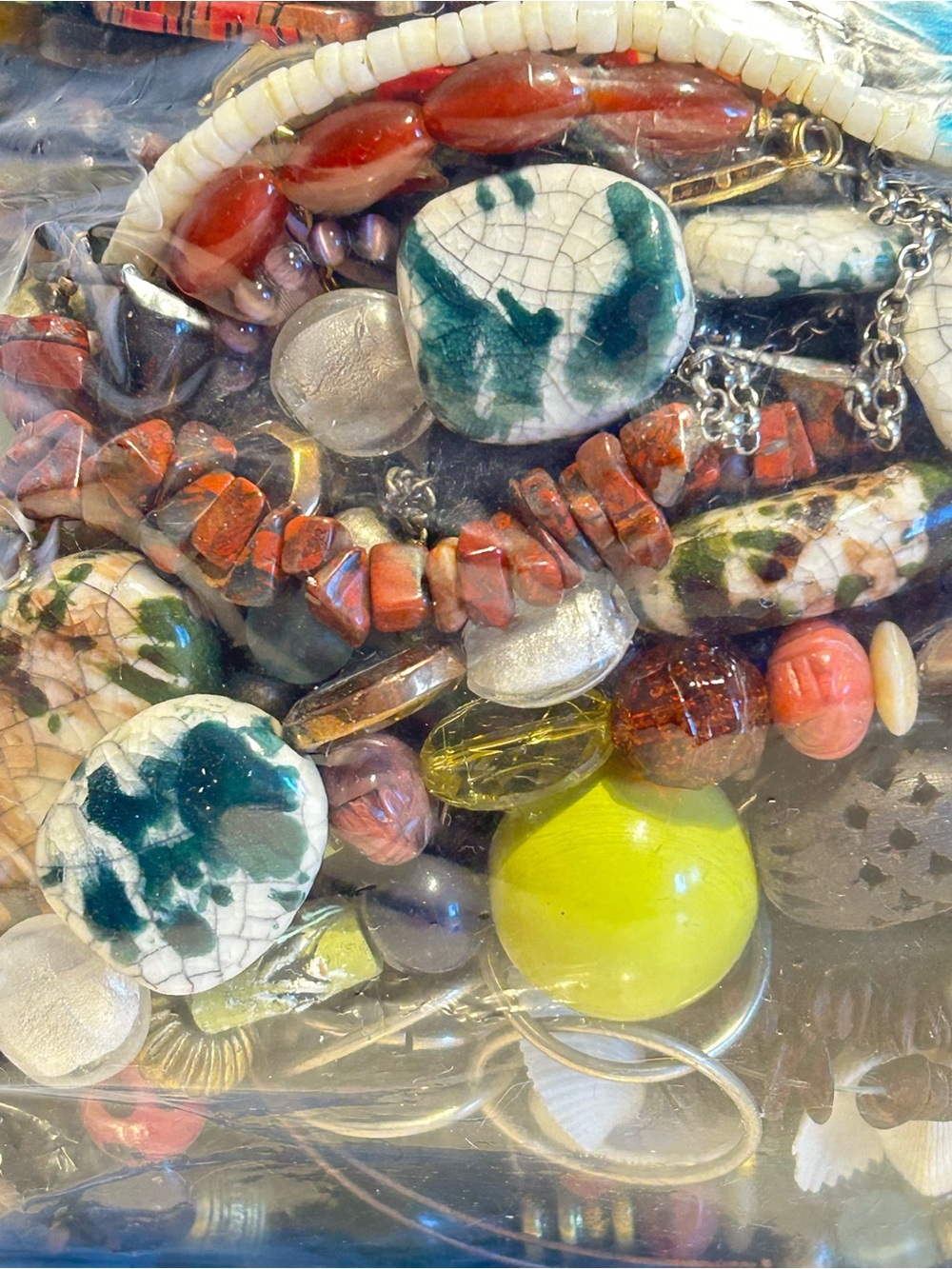 *Reserved*Mixed Wood & Shell Bead Jewelry Collection - Picture 3 of 9